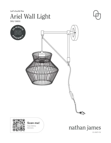 nathanjameshome 灯饰目录 · Ariel 壁灯 Instruction Sheet
