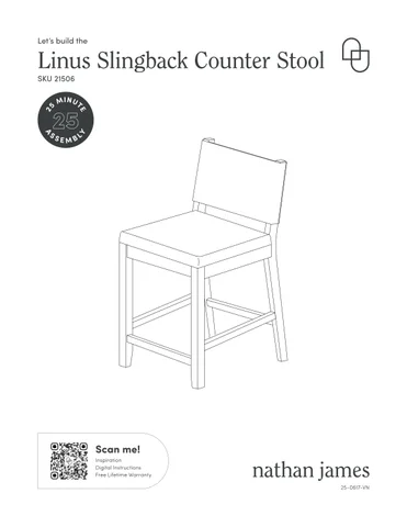 Linus Slingback Counter 凳 Instruction Sheet 21506