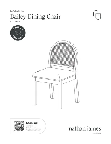 nathanjameshome 家具目录 · Bailey 餐椅 Instruction Sheet