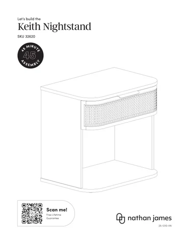 nathanjameshome 家具目录 · Keith 床头柜 Instruction Sheet 32620