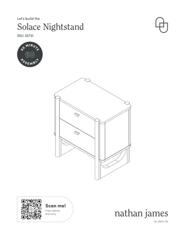 nathanjameshome 家具目录 · Solace 床头柜 Instruction Sheet 32731