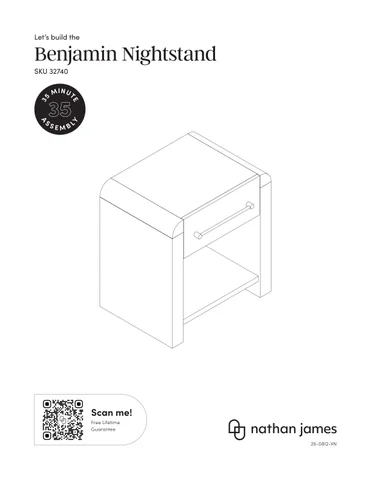 nathanjameshome 家具目录 · Benjamin 床头柜 Instruction Sheet 32740