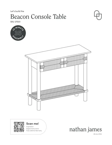 nathanjameshome 家具目录 · Beacon 玄关桌 Instruction Sheet