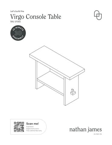 nathanjameshome 家具目录 · Virgo 玄关桌 Instruction Sheet 37302