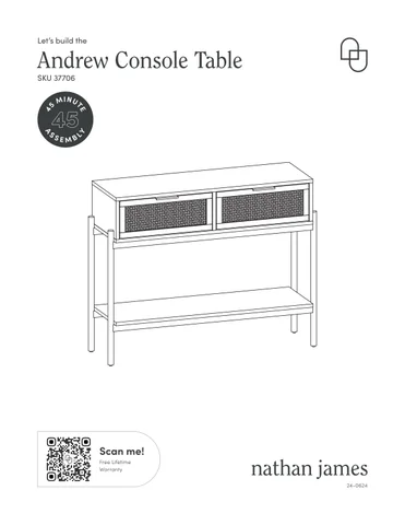 nathanjameshome 家具目录 · Andrew 玄关桌 Instruction Sheet