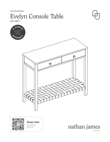 nathanjameshome 家具目录 · Evelyn 玄关桌 Instruction Sheet