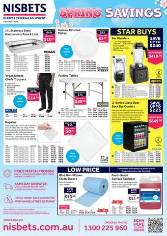 Nisbets Australia 春季 Savings September 2026