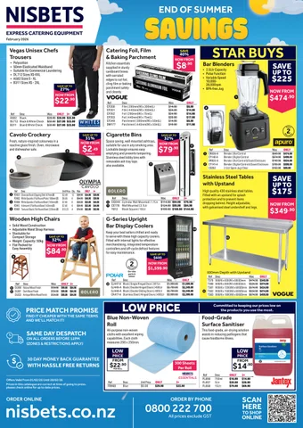 Nisbets NZ End Of 夏季 Savings