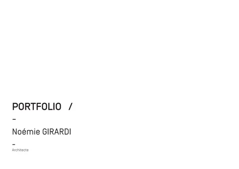 Noémie GIRARDI, Portfolio 2024