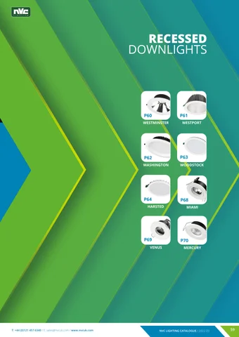 NVC Lighting UK 灯饰目录 · NVC Downlights Section