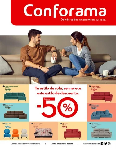 Ofertas Supermercados 家具目录 conforama sofas con 50 por ciento 德文 descuento