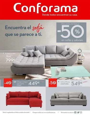 Ofertas Supermercados 家具目录 Conforama sofas y salones hasta -50 porciento