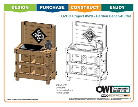 OZCO Building Products 家具目录 · OZCO 工程 庭院 长凳 or Buffet #520