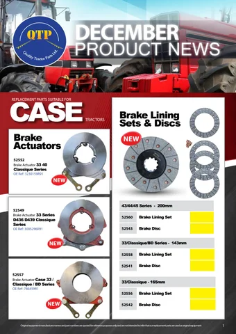 Quality Tractor Parts 灯饰目录 · QTP December Product News