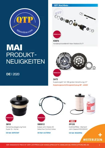 Quality Tractor Parts 灯饰目录 · QTP 德国 May Product News