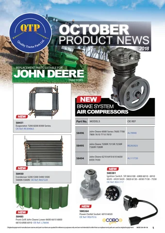 Quality Tractor Parts 灯饰目录 · QTP October Product News