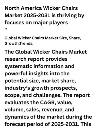 focuses on major players 家具目录 · North 美国 藤编 Chairs Market 2025-2031 is thriving by