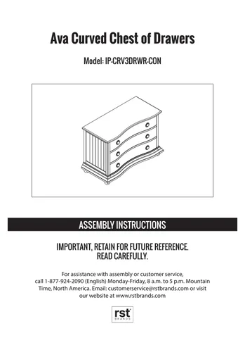 RST Brands 家具目录 · Ava Curved Chest of Drawers Instructions