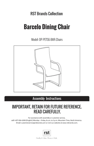 RST Brands 家具目录 · Barcelo dining chairs instructions