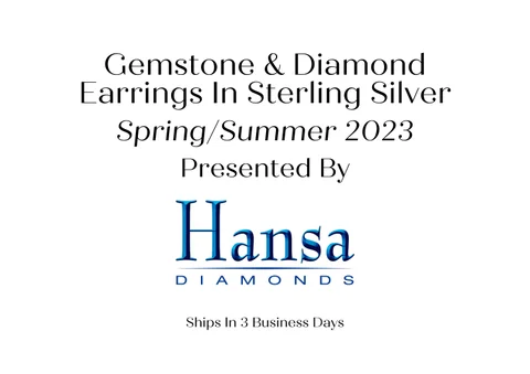Gemstone × Diamond Earrings In Sterling Silver