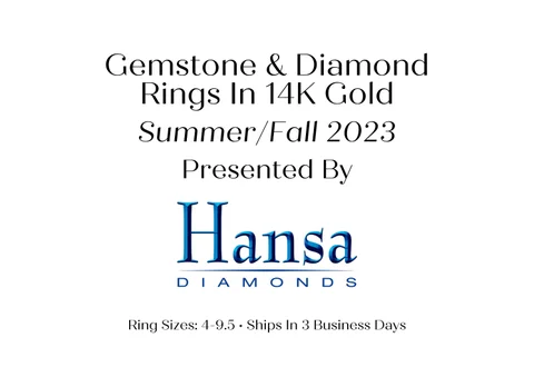 Gemstone × Diamond Rings In 14K 金色 夏季 /Fall 2023
