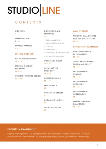 StudioLine Workplace Environments 灯饰目录 · 1303 Studioline Services Manual G V2