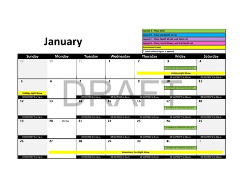Harmony Square Sample Calendar January to December