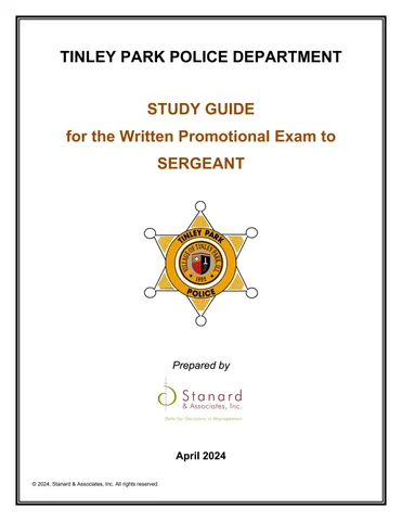 Study 指南 for the Written Promotional Exam to Sergeant