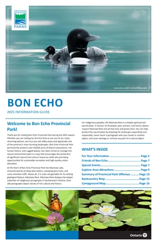 Bon Echo Provincial Park Info 指南