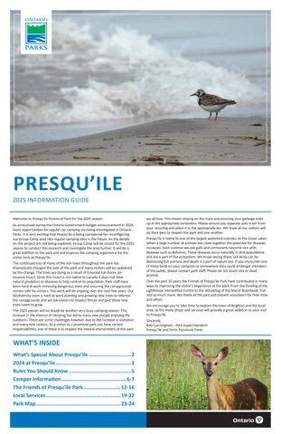Presqu'ile Provincial Park Info 指南