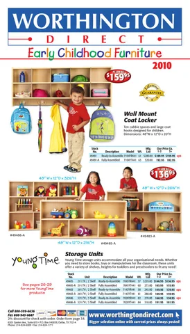Worthington Direct Early Childhood Preschool 家具目录 - 2010